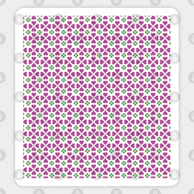 Green and Pink clover leaves Patterns Sticker by Deep075